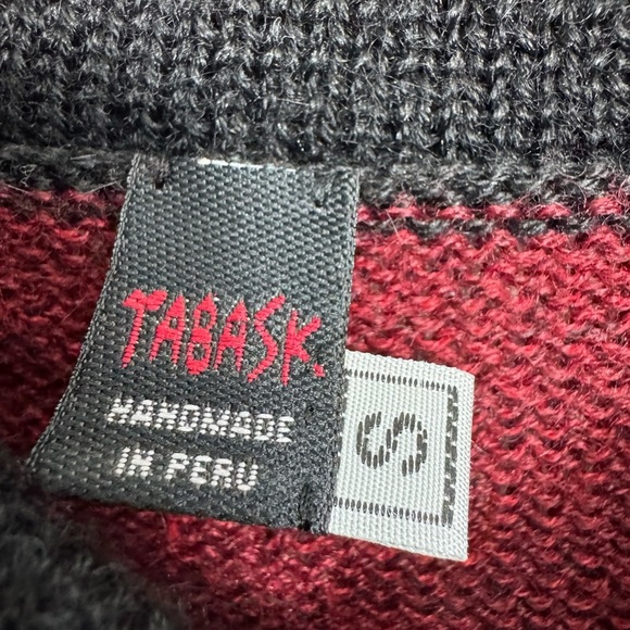 Tabask Size Small Cardigan Sweater Art Alpaca Blend Handmade In Peru Metal Clasp - Picture 3 of 7